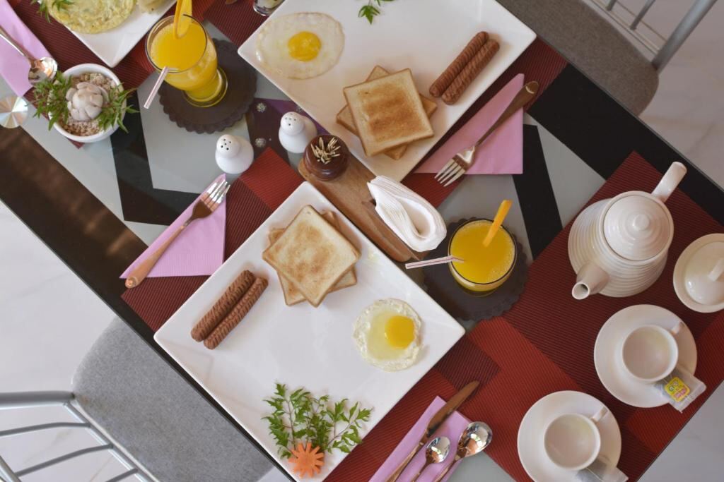 Breakfast served at Noomuraka Inn, Omadhoo, Maldives